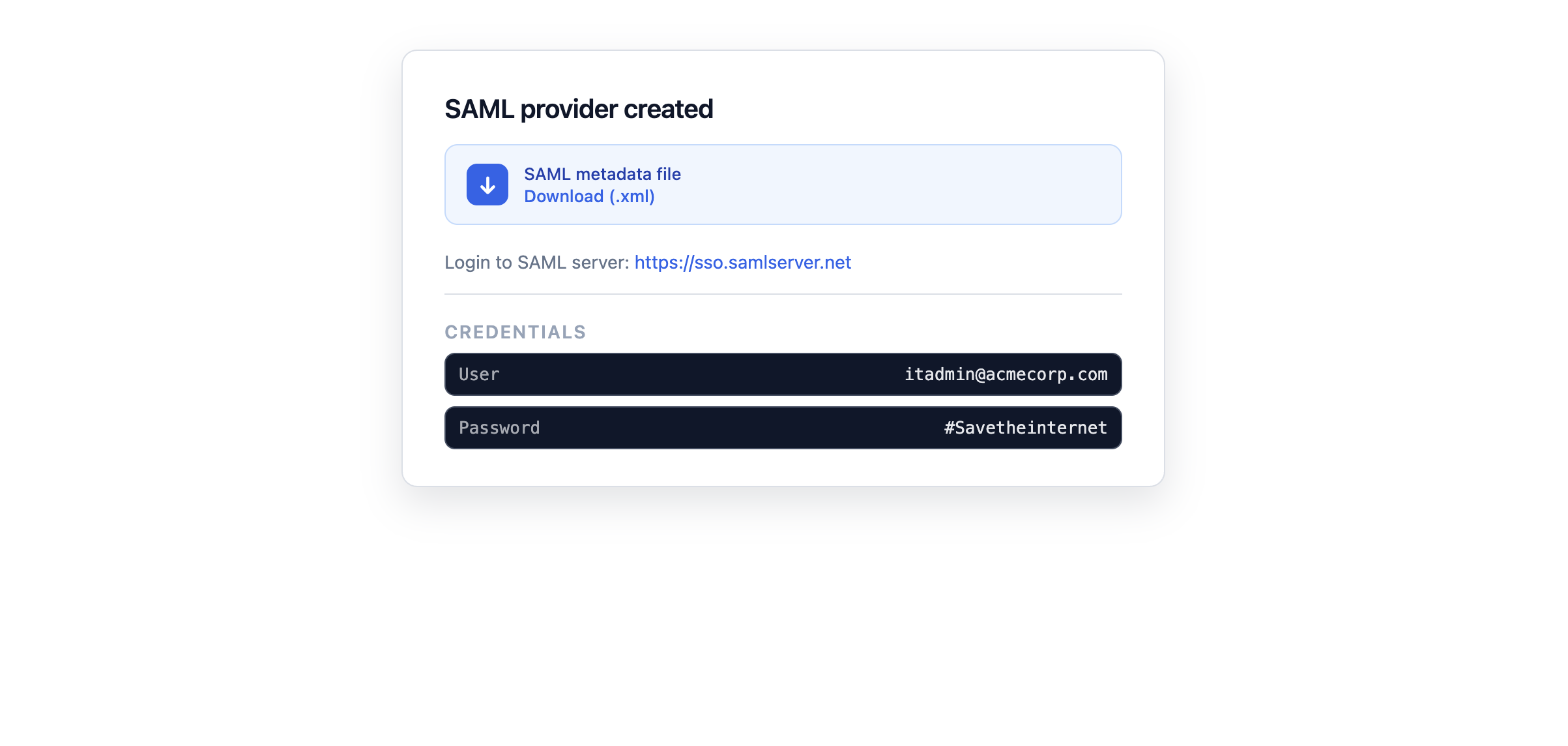 SAML download