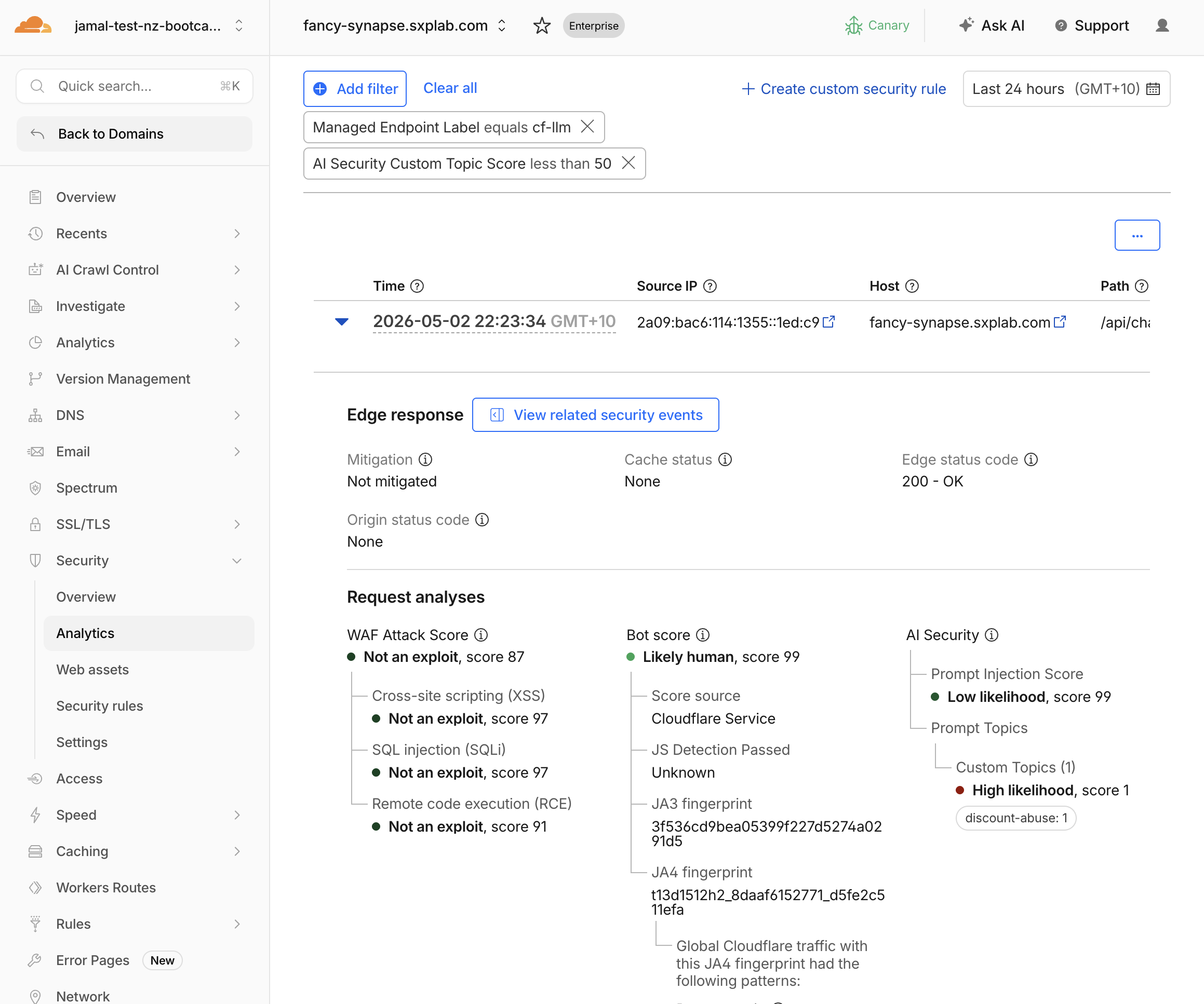 Analytics custom topic filter