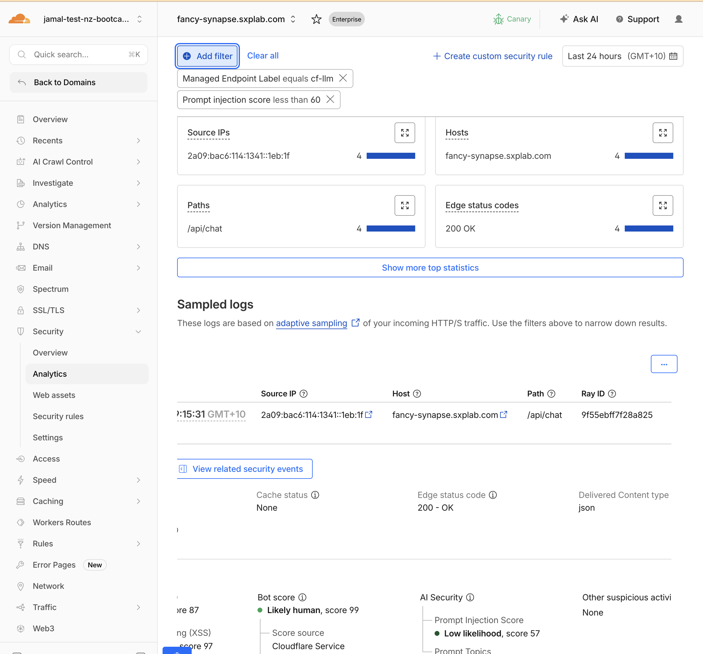 Analytics score filter