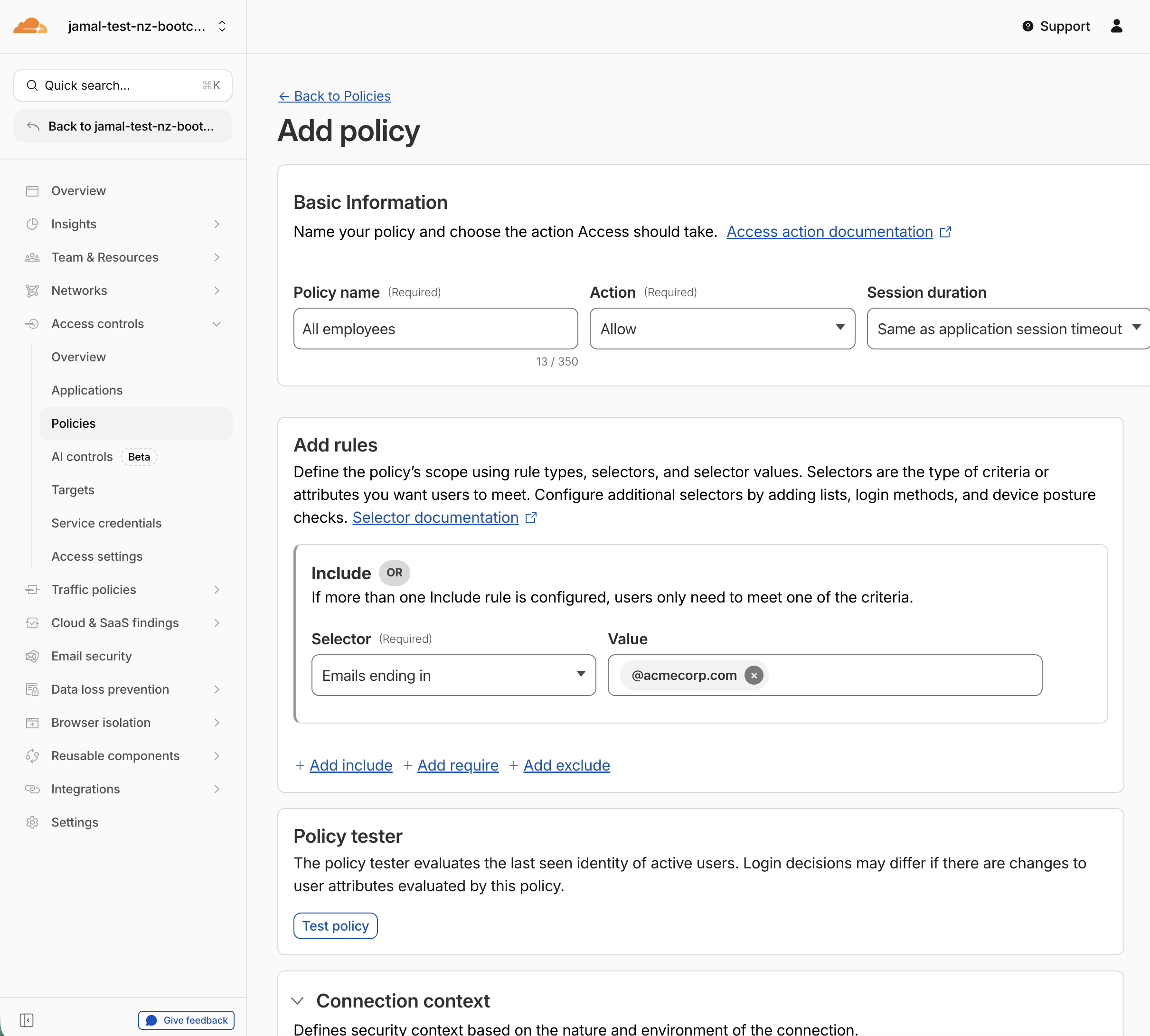 Create Policy All Employee