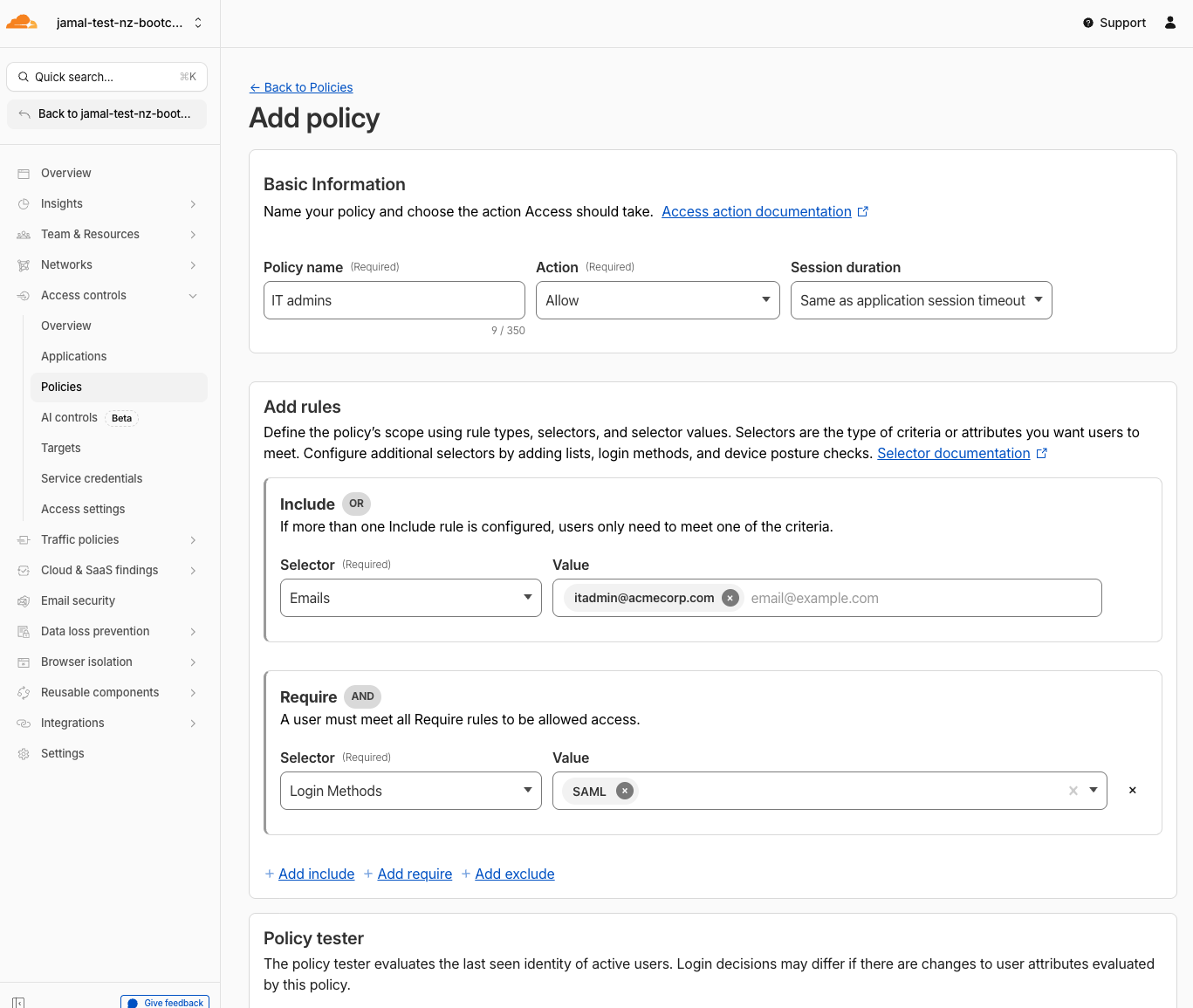 Create Policy IT Admins