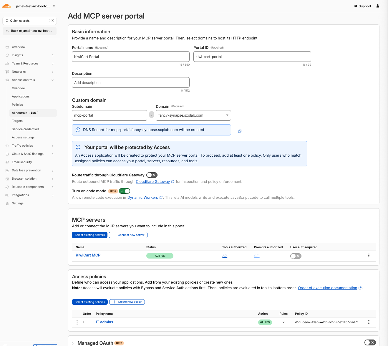 Add MCP portal