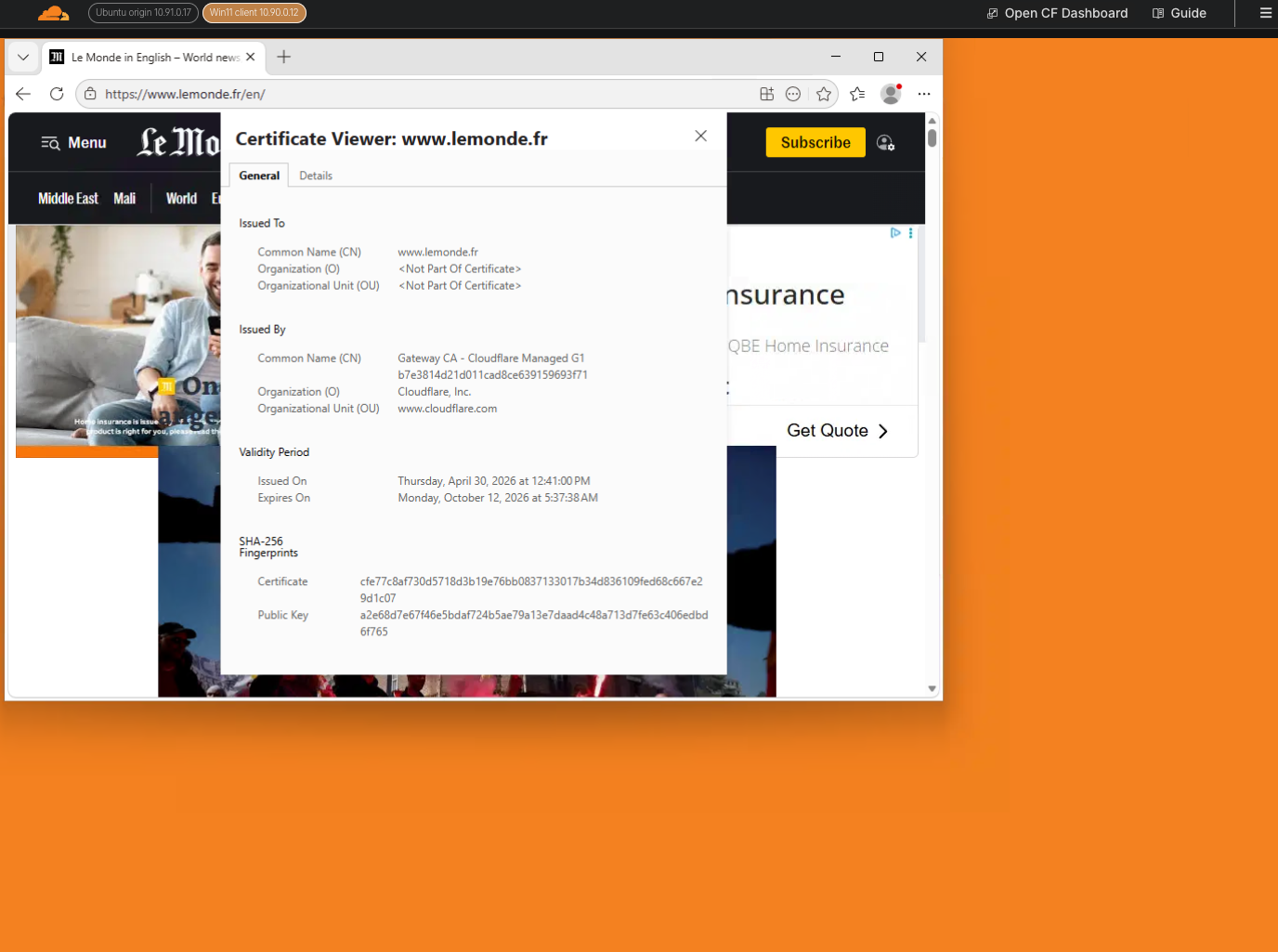 Browser Certificate