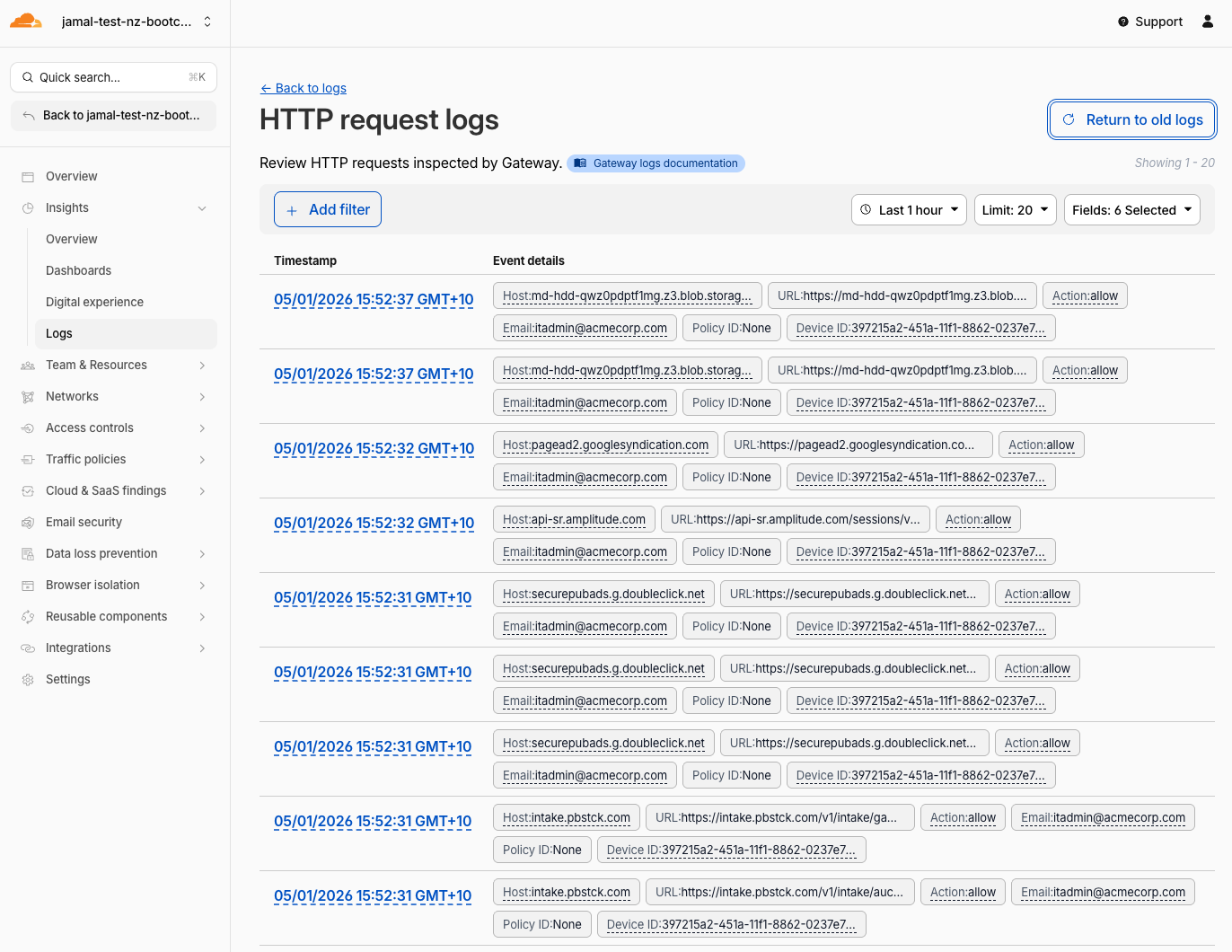 HTTP Request Logs